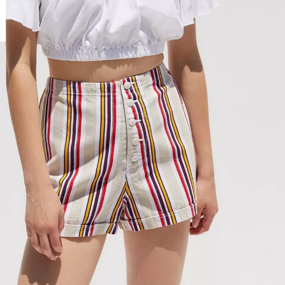 Urban Outfitters Molly Striped High Rise Shorts Size 0